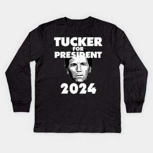 Tucker Carlson For President Kids Long Sleeve T-Shirt